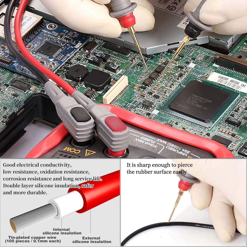 25-Piece Multimeter Leads Kit with Probes, Alligator Clips, Test Hooks and Back Probe Pins E59709