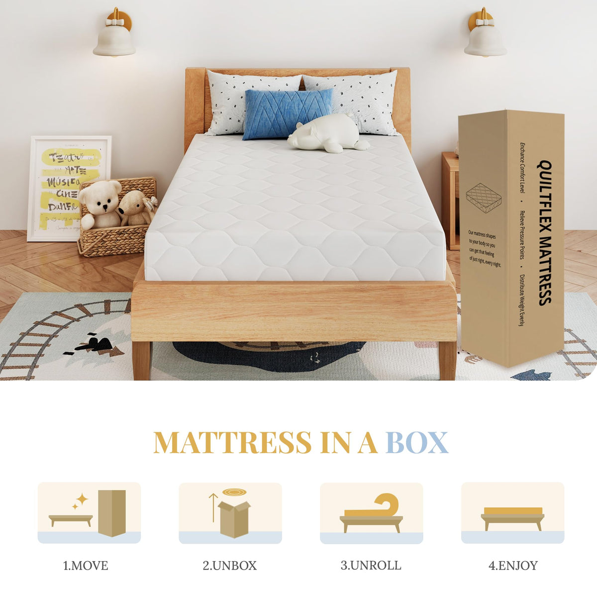 5 Inch Twin Size Memory Foam Mattress A82832