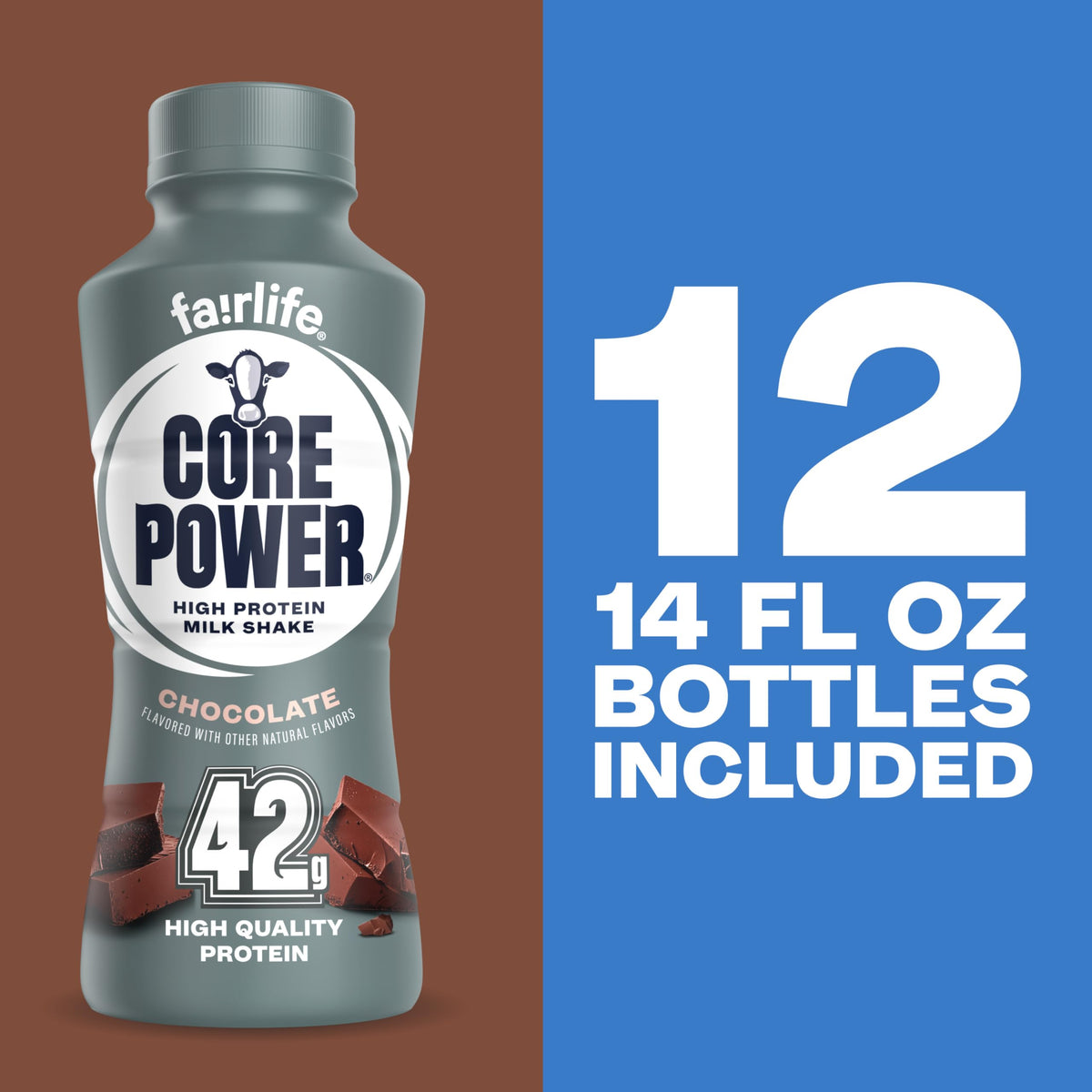 Chocolate High Protein Shake 42g 14oz 12 Pack U53991