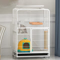 Large 3-Tier Metal Wire Cat Cage with Hammock and Casters C952