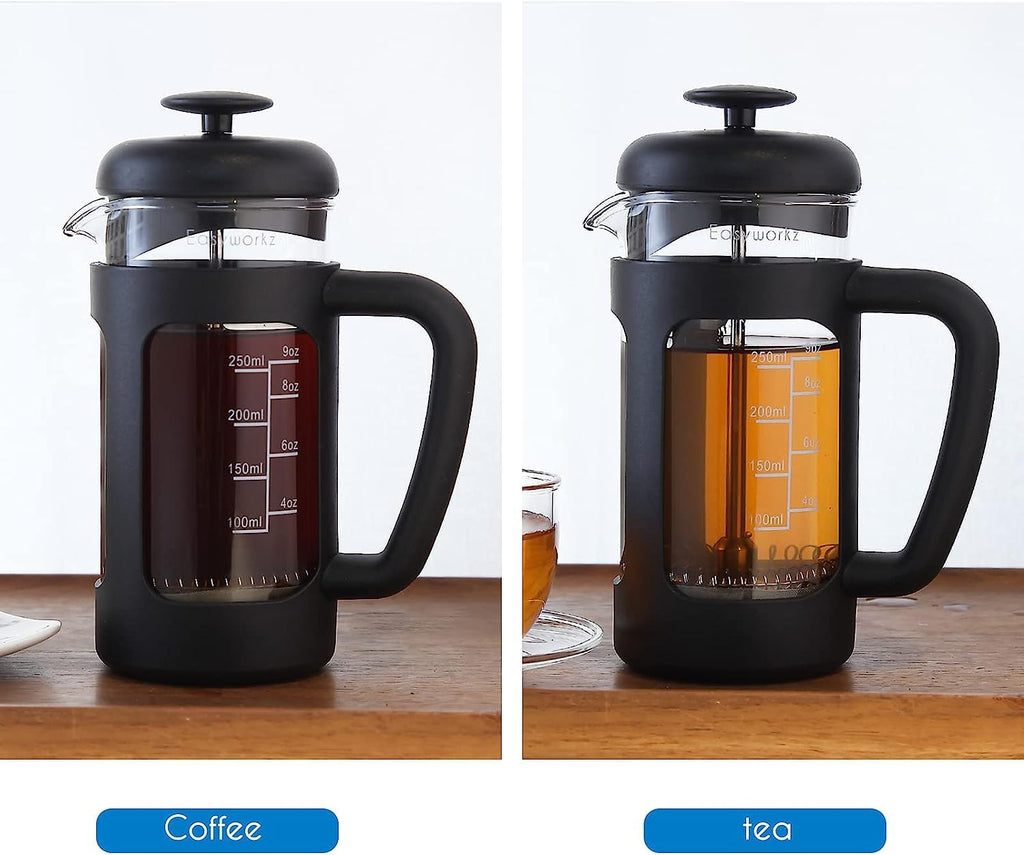 French Press and Gooseneck Pour Over Coffee Kettle 12 oz Stainless Steel T16566