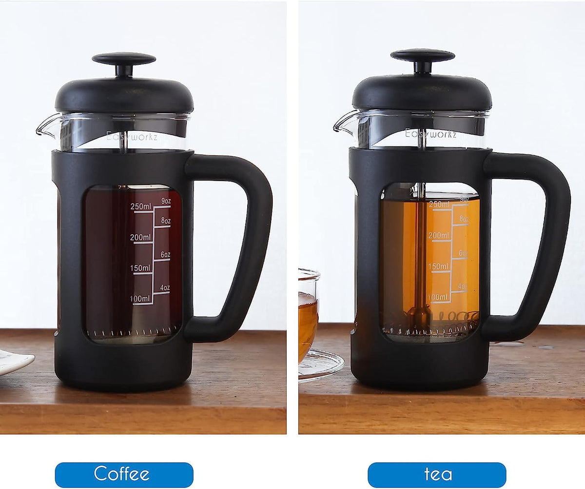 French Press and Gooseneck Pour Over Coffee Kettle 12 oz Stainless Steel T16566