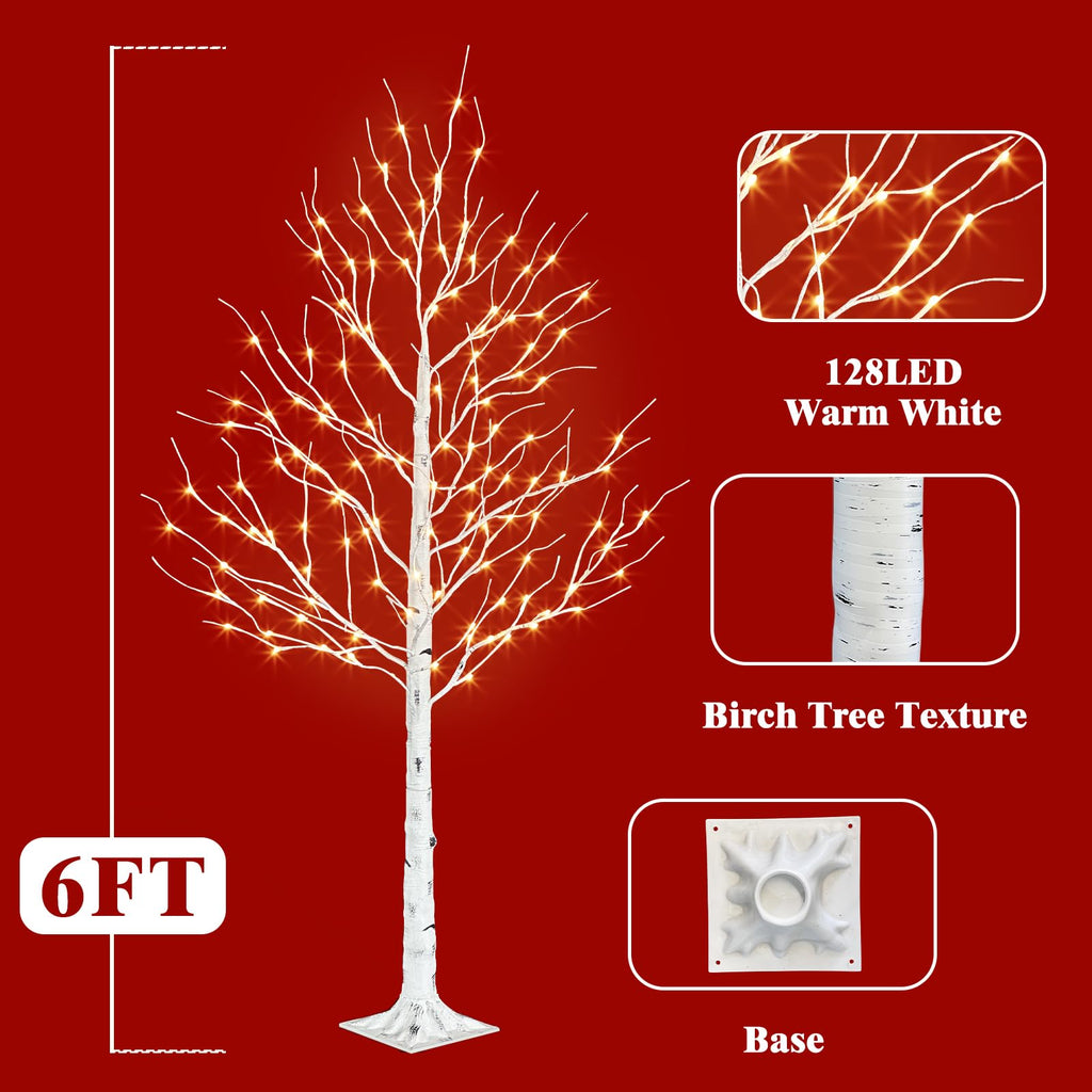 6ft Lighted Birch Tree E531