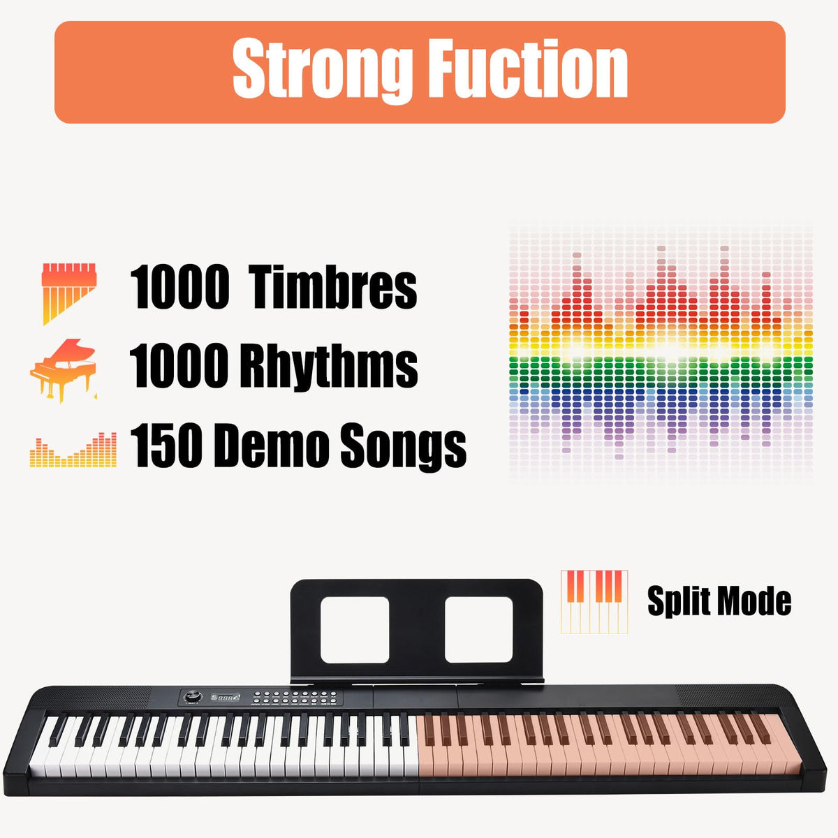 88 Key Electric Digital Piano with Semi Weighted Keys V947372