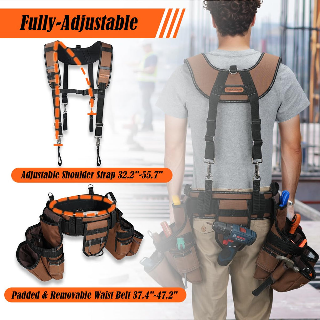 39-Pocket Heavy-Duty Tool Belt With Suspenders Q18831