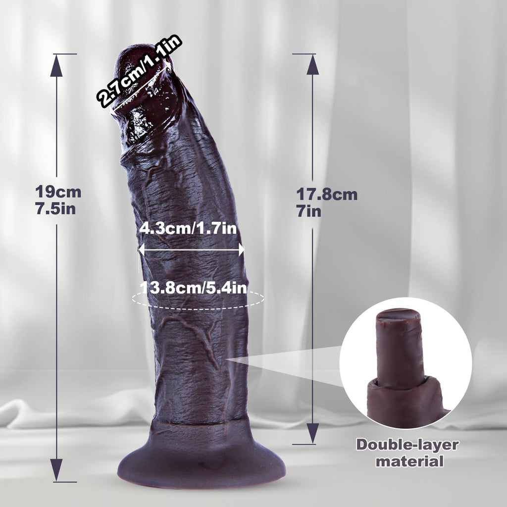 7 Inch Dual Density Silicone Dildo with Suction Cup Z124733