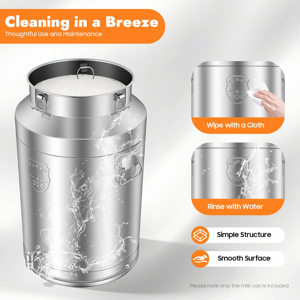 304 Stainless Steel 76L Sealed Bucket with Faucet B6623