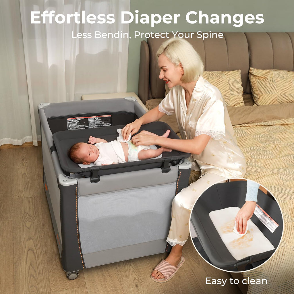3-in-1 Pack and Play with Bassinet & Changing Table E509