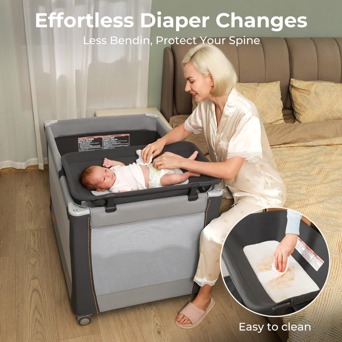 3-in-1 Pack and Play with Bassinet & Changing Table E509