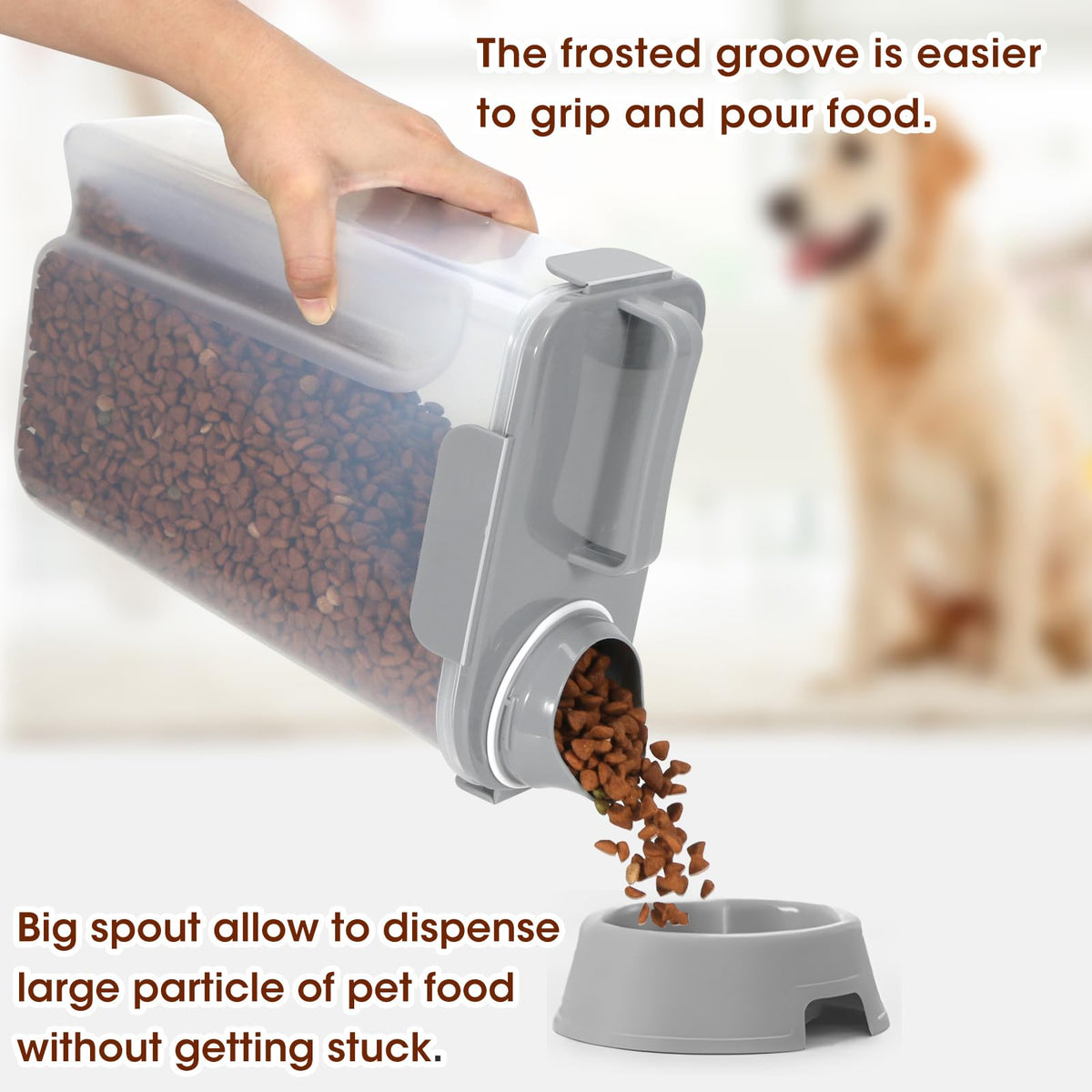 2 Pack Airtight Pet Food Storage Containers with Spout V159