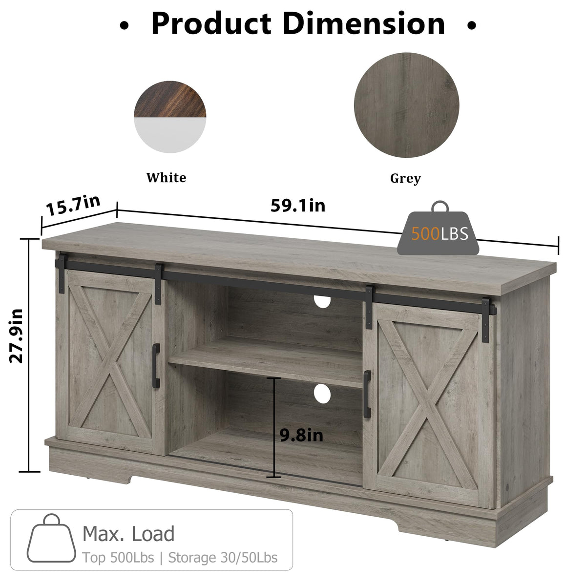 Farmhouse TV Stand and Entertainment Center G89507