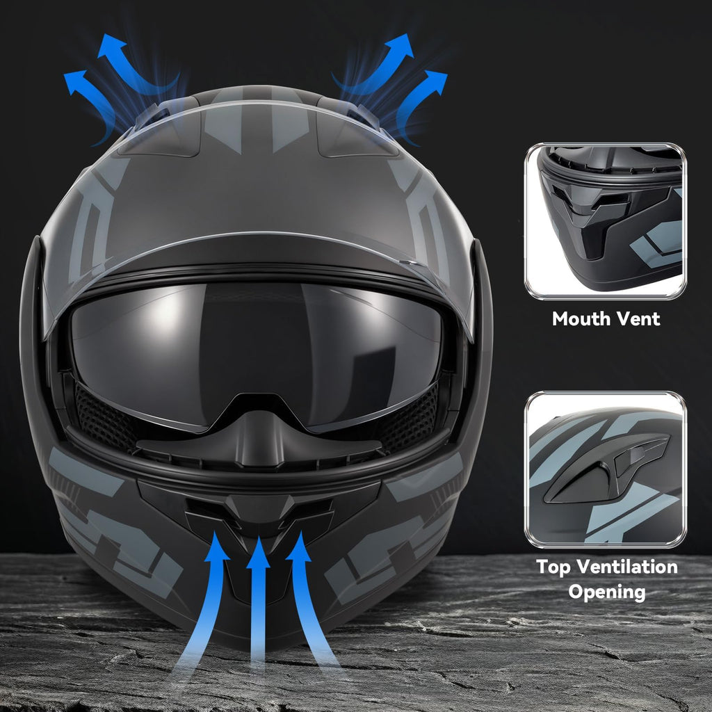 DOT Approved Modular Flip Up Motorcycle Helmet N163