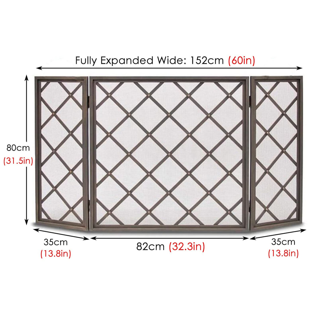 60 Inch Black 3 Panel Fireplace Screen T335346