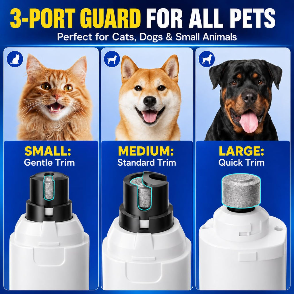 6-Speed Electric Pet Nail Grinder with LED Lights F410
