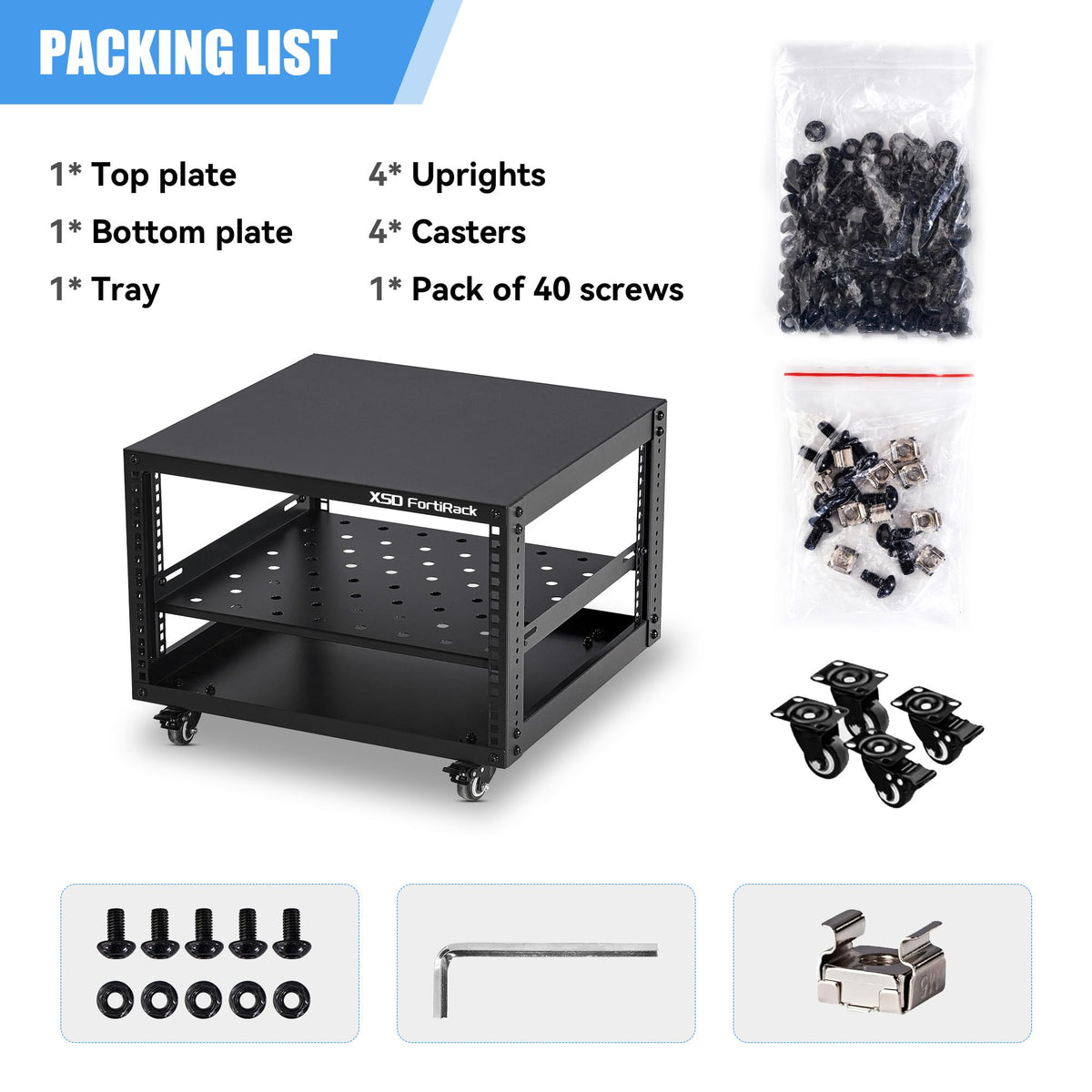 6U Open Frame Rack W64622