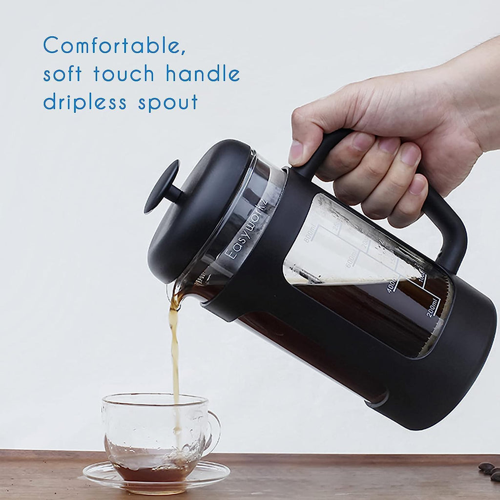 French Press and Gooseneck Pour Over Coffee Kettle 12 oz Stainless Steel T16566