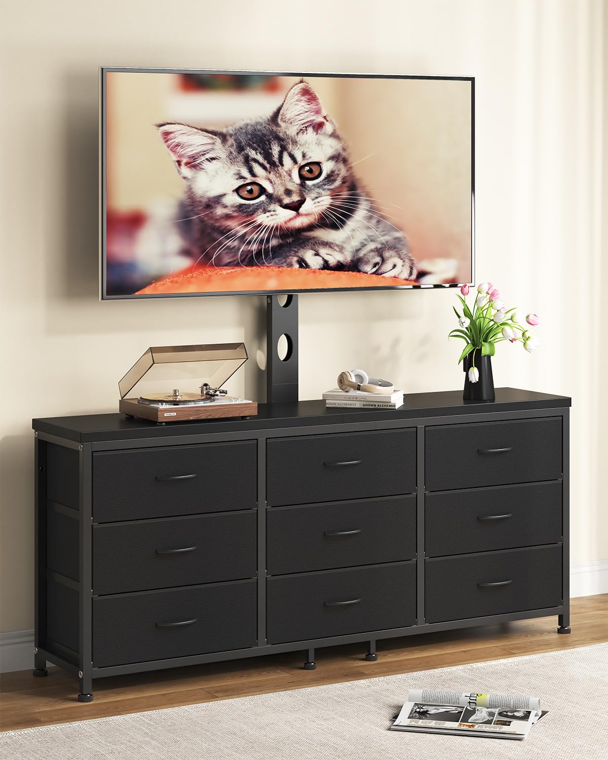 TV Stand with Mount and 9 Fabric Drawers L111539