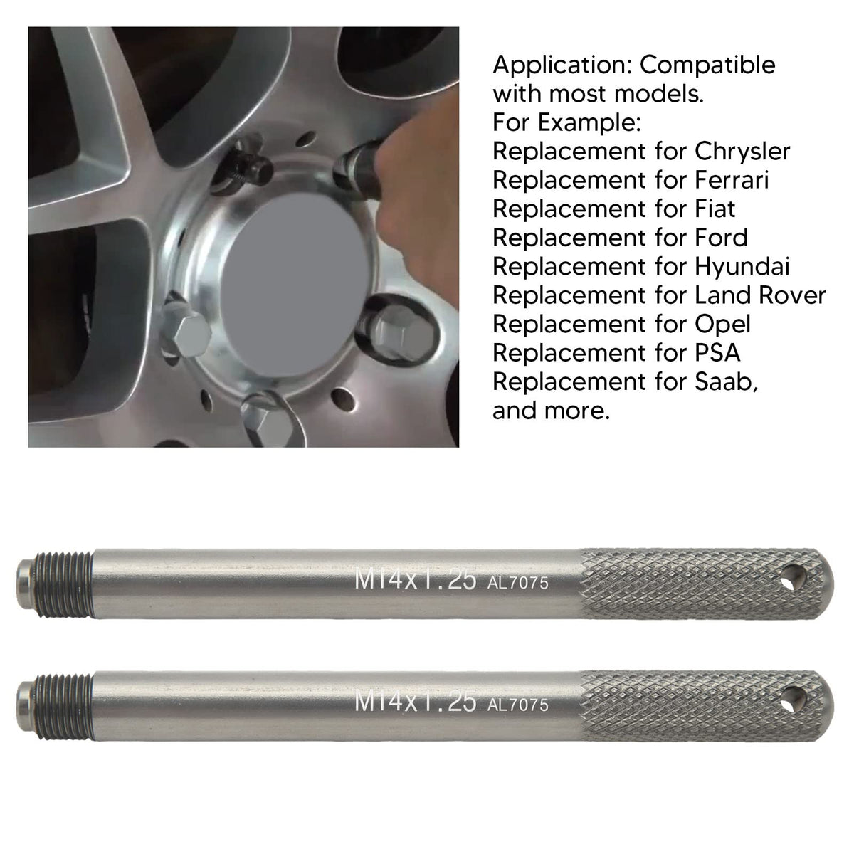 2Pcs Aluminum Alloy Wheel Alignment Pin Set M14*1.25 V464047