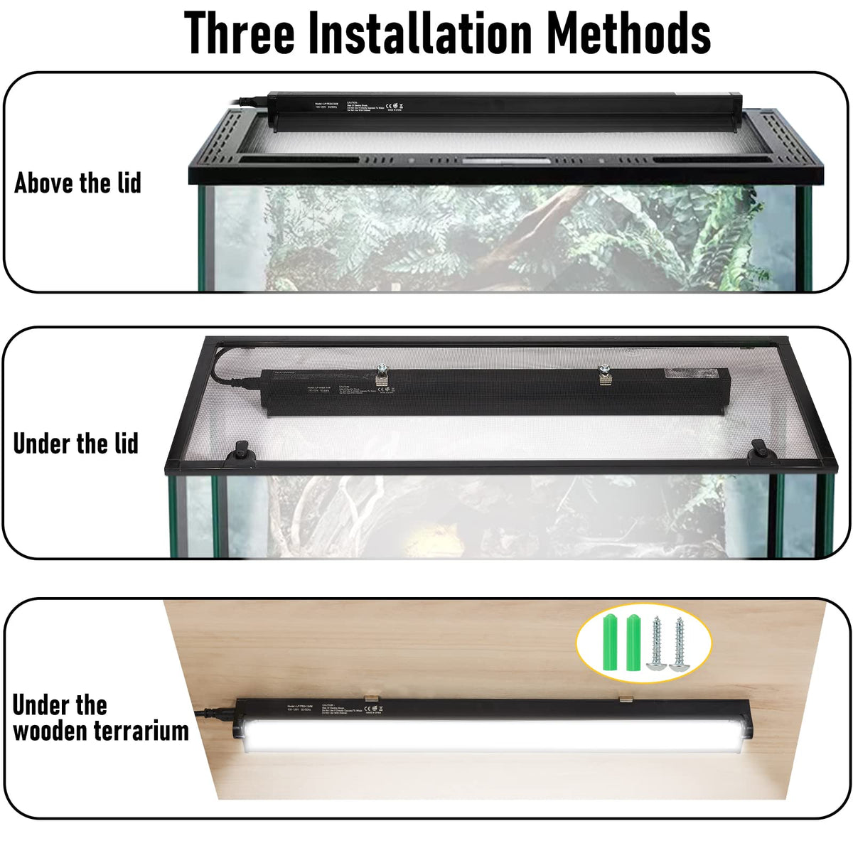 8W T5 UVB Reptile Light Fixture with Bulb 12inch U826327