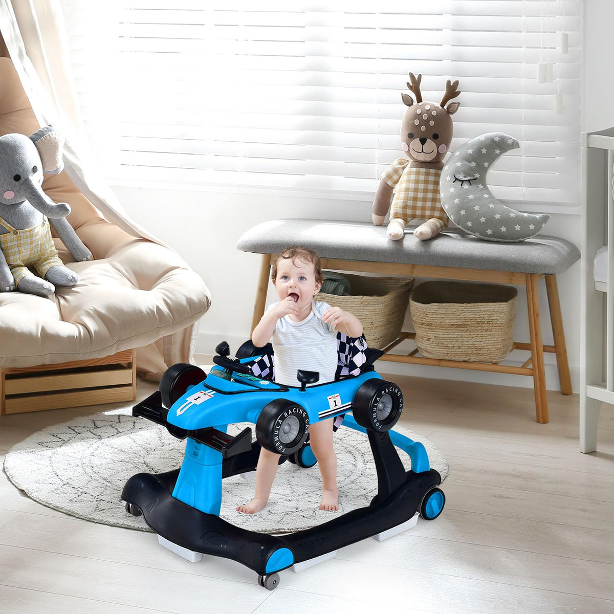 5-in-1 Foldable Baby Walker with Adjustable Height C9352