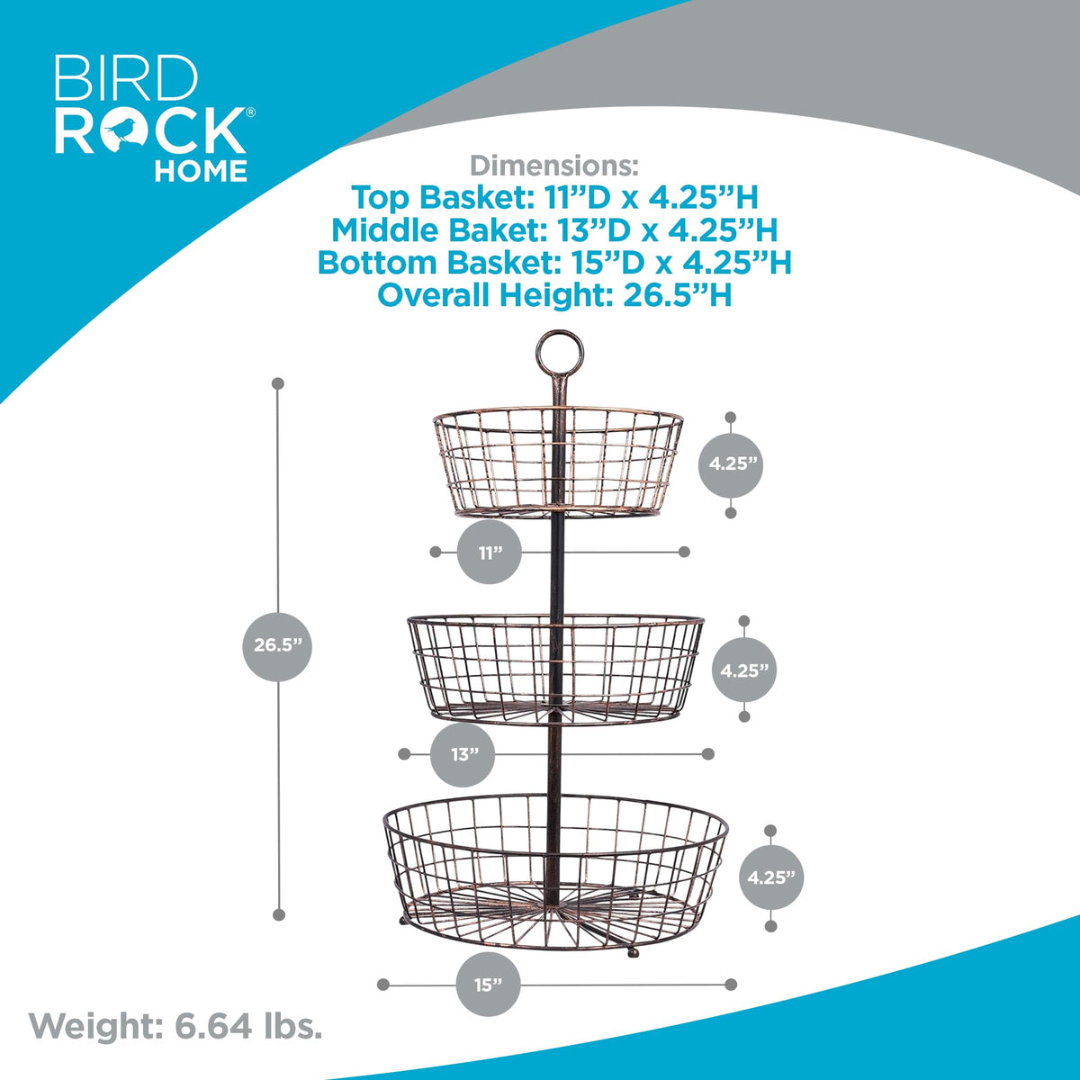 3 Tier Wire Fruit Basket L128700