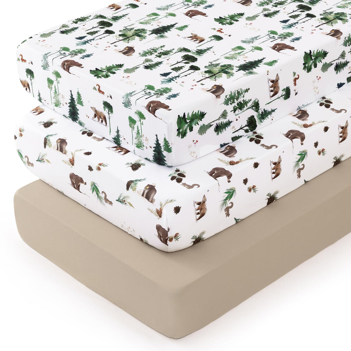 3 Pack Ultra Soft Breathable Fitted Crib Sheets 28x52 Inch C880347