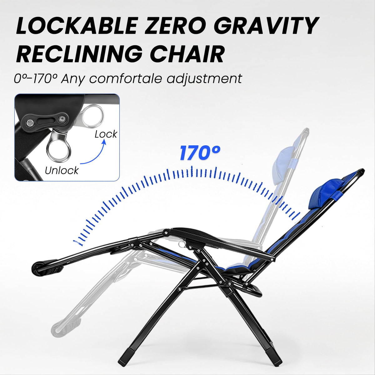 Oversized Padded Zero Gravity Lounge Chair B627