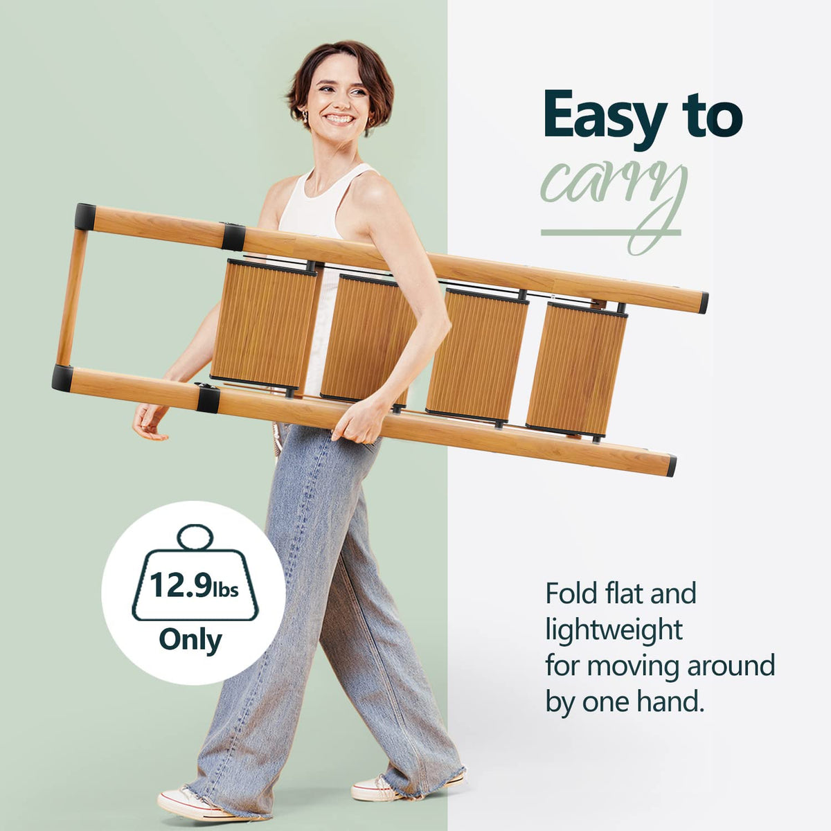 4 Step Ladders, 300lbs Load, 36'' Top Step, Wood Grain V877743