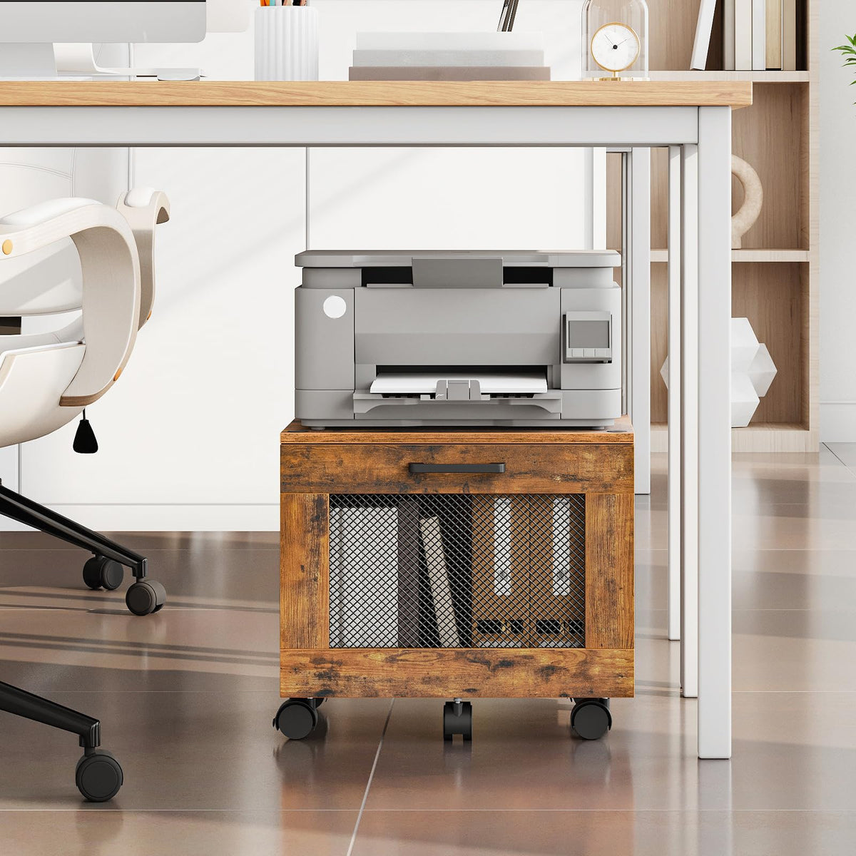 Rolling File Cabinet with Drawer F734