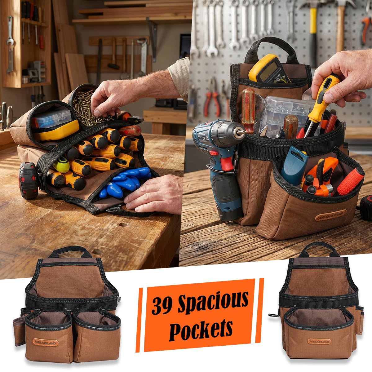 39-Pocket Heavy-Duty Tool Belt With Suspenders Q18831