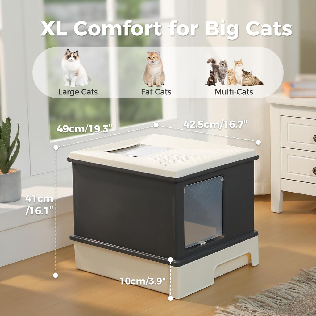 Large Enclosed Drawer Cat Litter Box with Dual Entry Z166