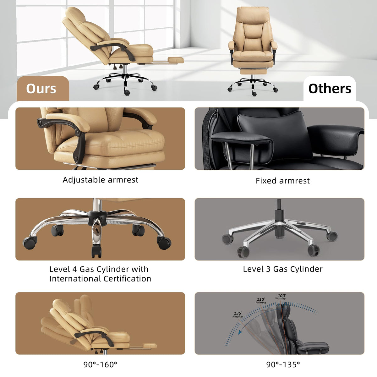 High Back Computer Chair with Soft Cushion J6751