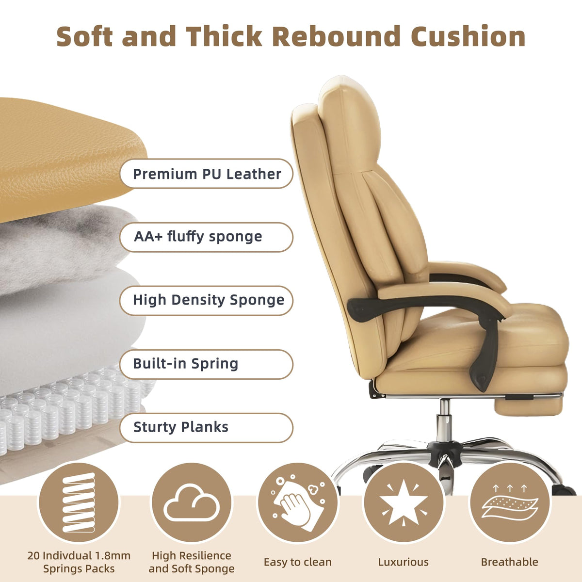High Back Computer Chair with Soft Cushion J6751