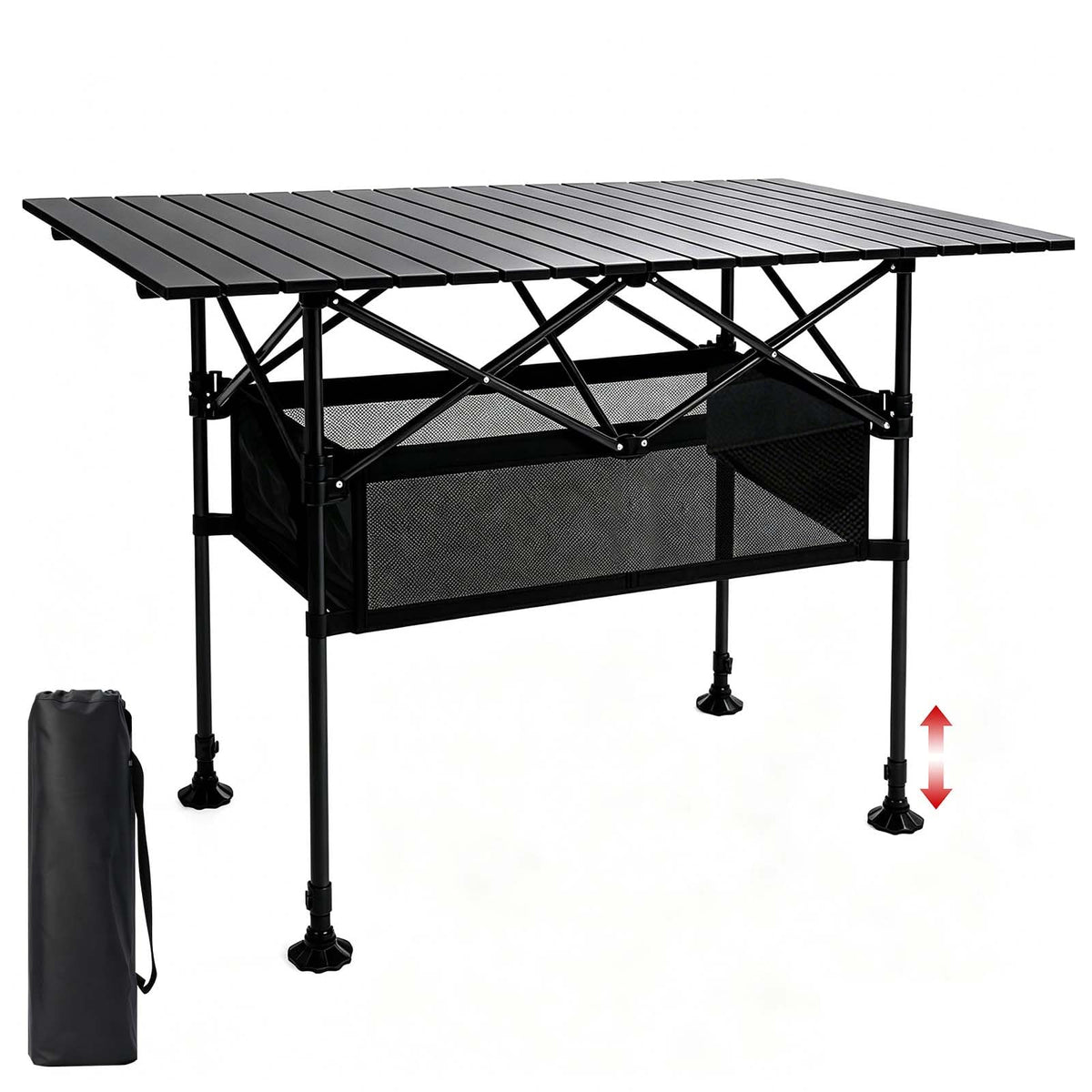 Large Folding Camping Table Adjustable Height M3659