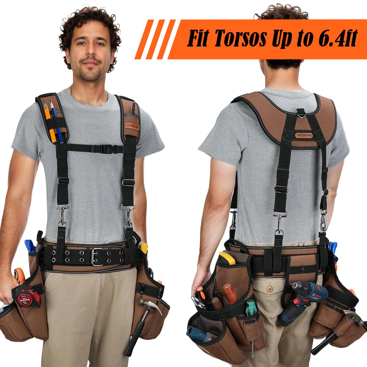 39-Pocket Heavy-Duty Tool Belt With Suspenders Q18831