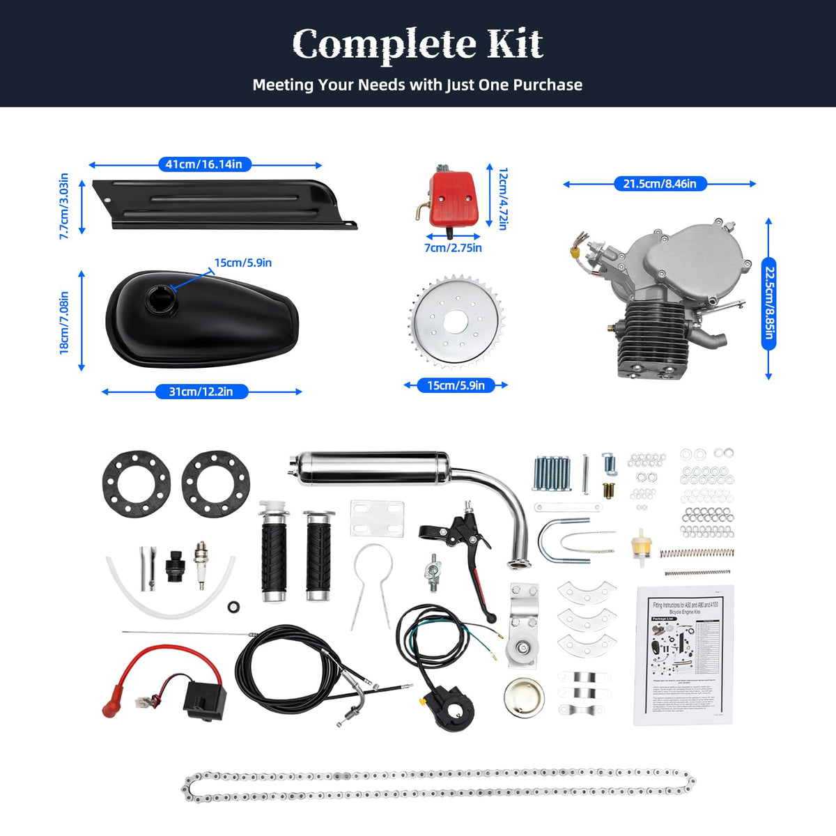100cc 2 Stroke Bicycle Engine Kit V97669