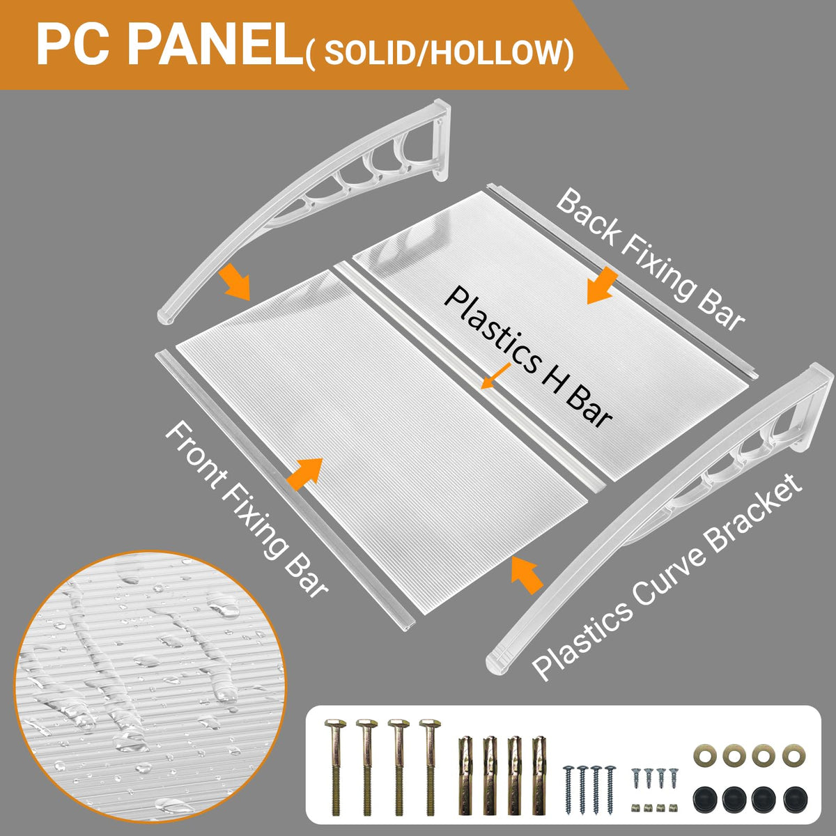 39"x32" PVC Window Awning Canopy M981