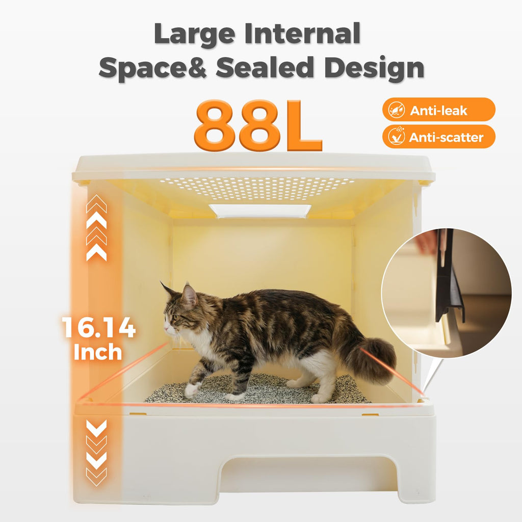 Large Enclosed Drawer Cat Litter Box with Dual Entry Z166
