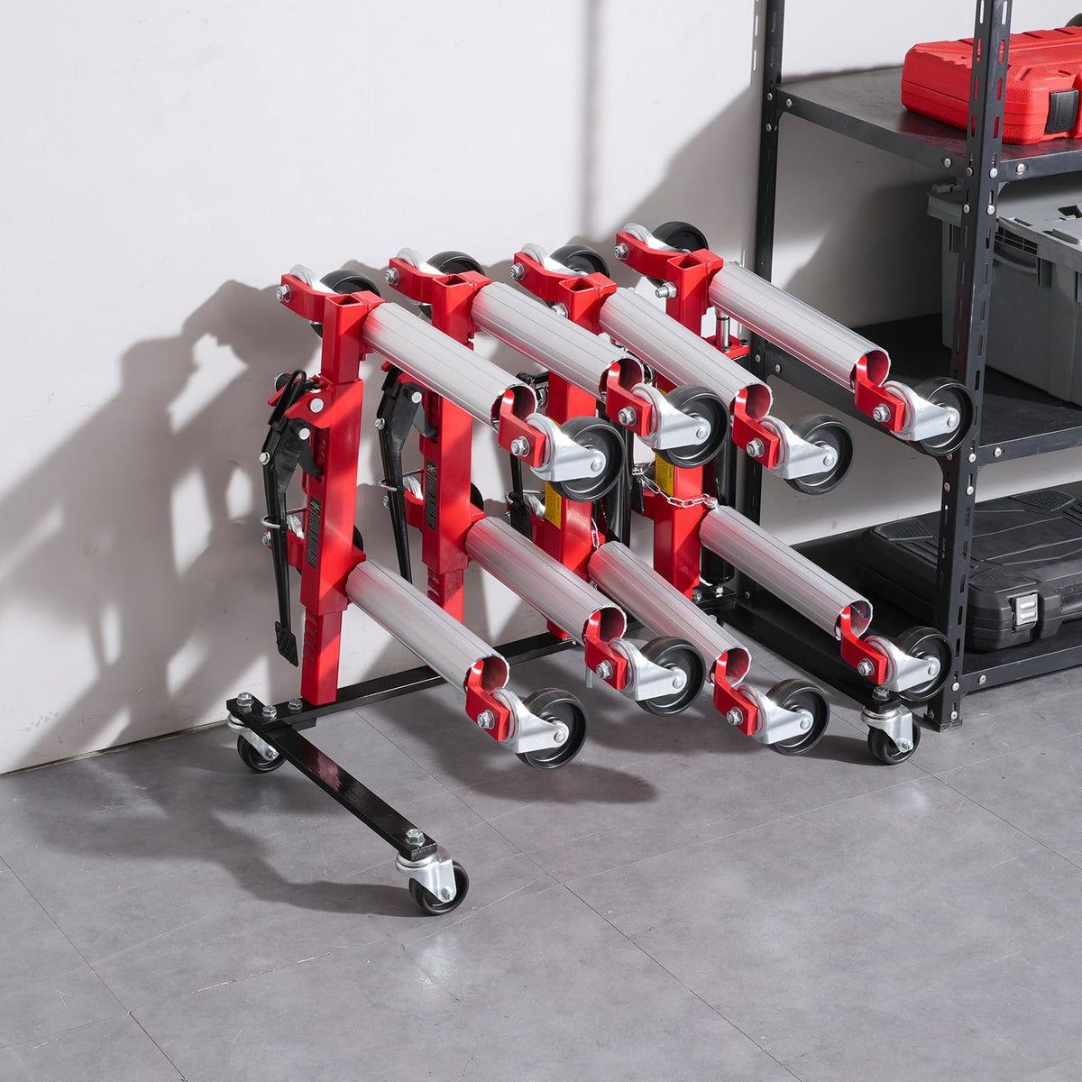 Car Dolly Rack with 360° Rotatable Wheels, 4-Dolly Capacity V147798