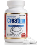 5000mg Micronized Creatine Monohydrate Capsules with Vitamin B12, Vegan, Gluten Free, 150 Count P337