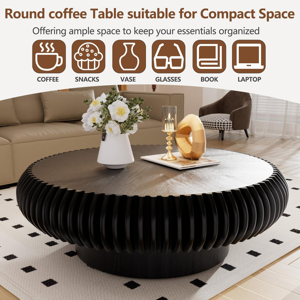 Black Round Coffee Table D3281