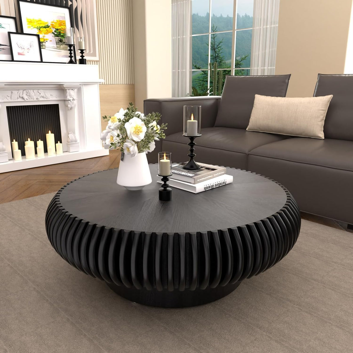 Black Round Coffee Table D3281
