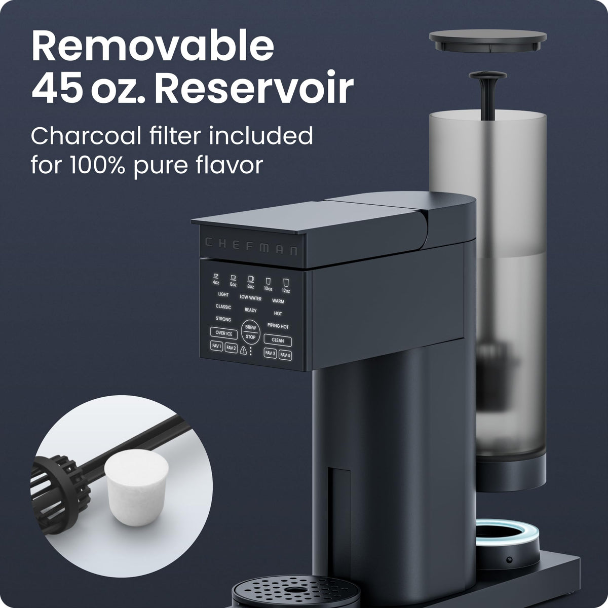 Single Serve Coffee Maker with Brew Strength Settings, 45 oz Removable Water Reservoir T767965