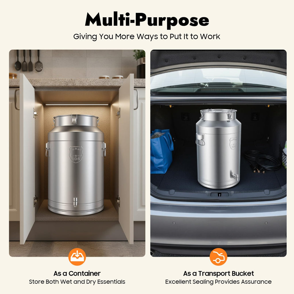 304 Stainless Steel 76L Sealed Bucket with Faucet B6623