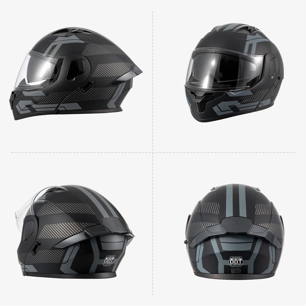 DOT Approved Modular Flip Up Motorcycle Helmet N163