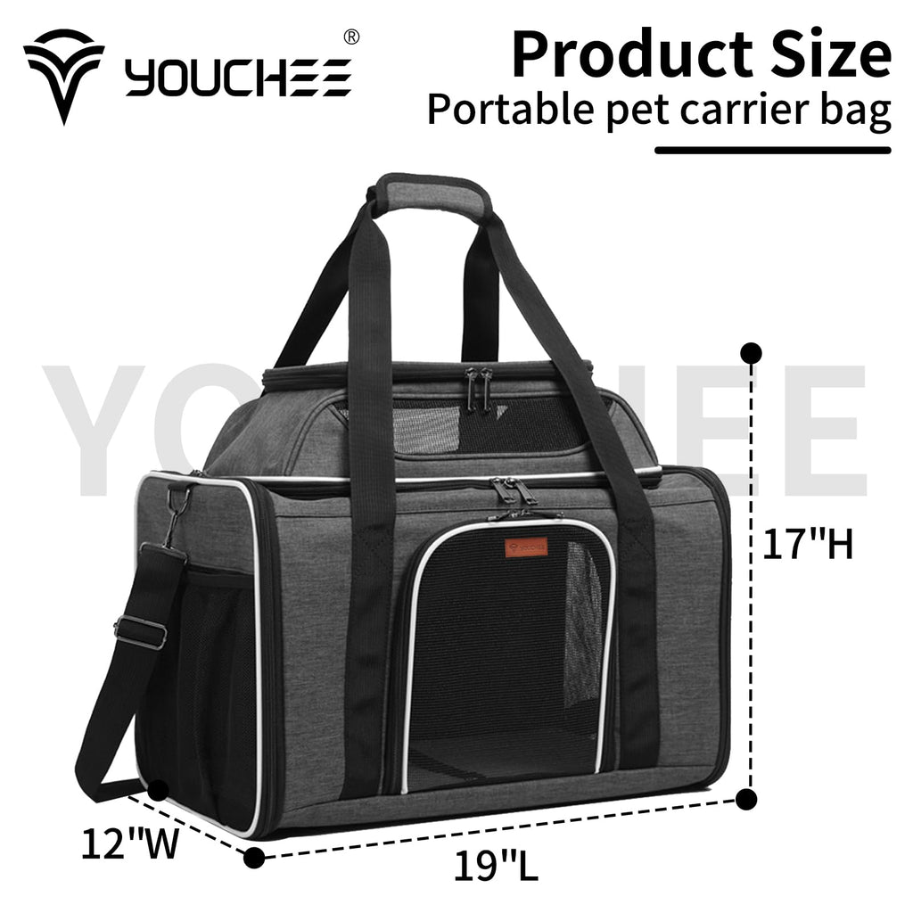 19" Large Soft-Sided Pet Carrier with Mesh, Grey R995204