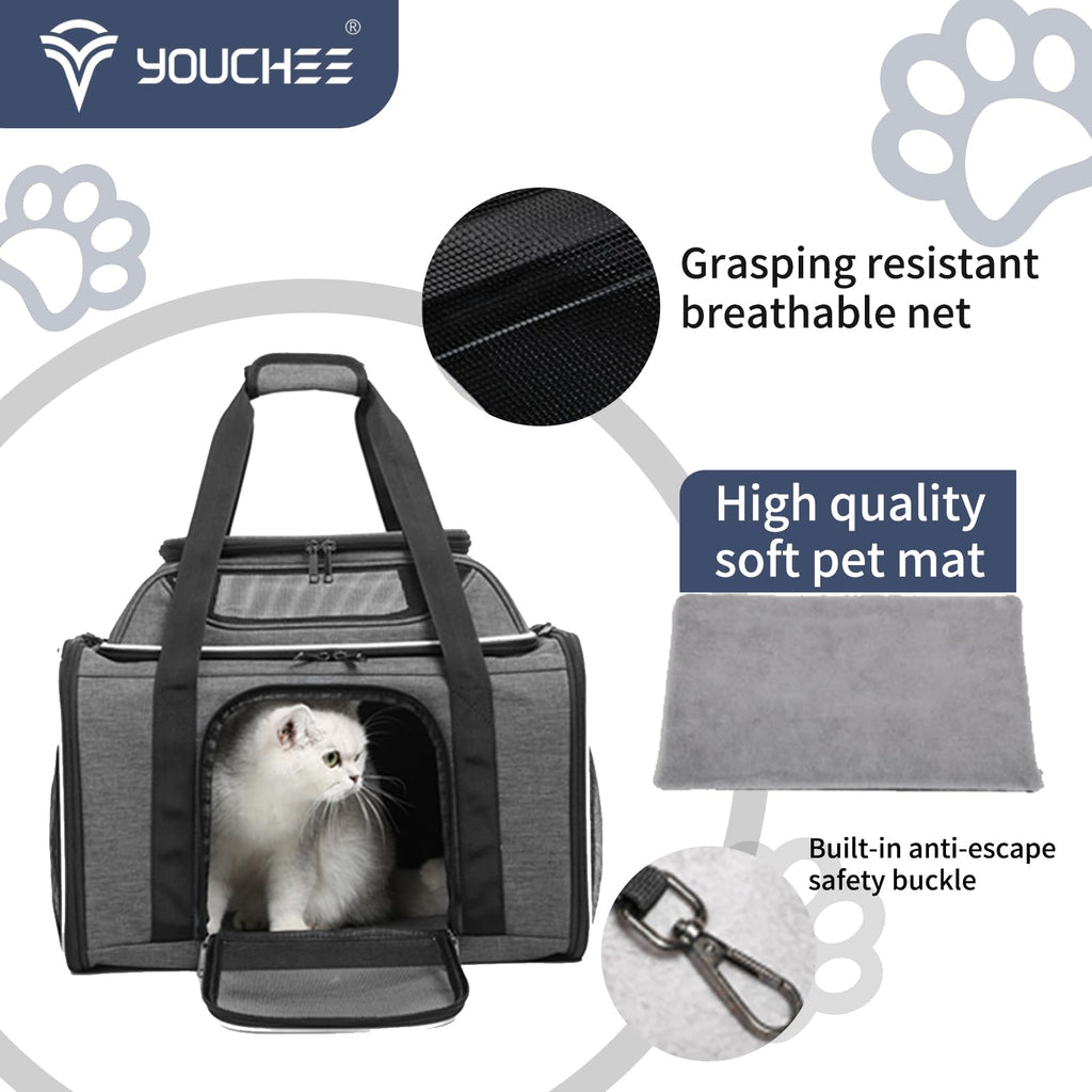 19" Large Soft-Sided Pet Carrier with Mesh, Grey R995204