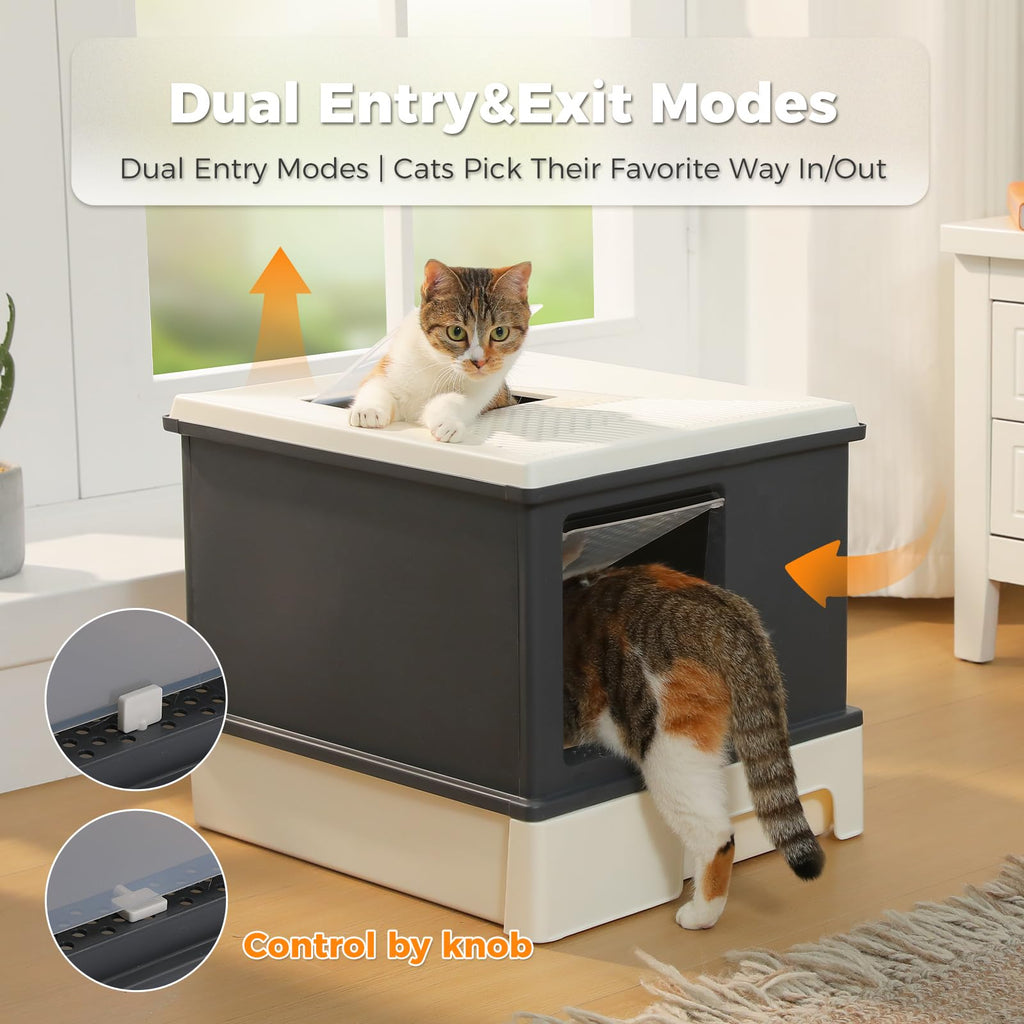Large Enclosed Drawer Cat Litter Box with Dual Entry Z166