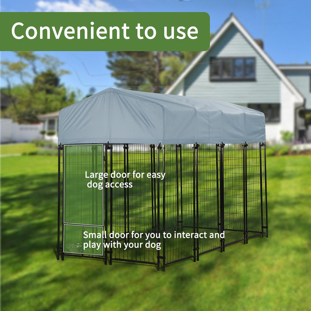 8'x4'x6' Outdoor Dog Kennel with Roof Z7204