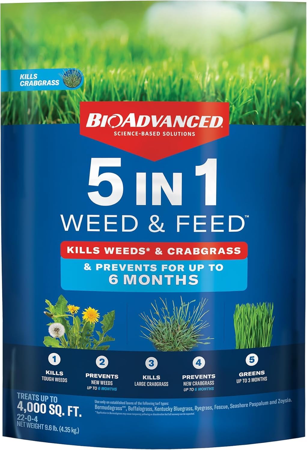 5-in-1 Weed and Feed Granules 9.6 lb Bag R19562
